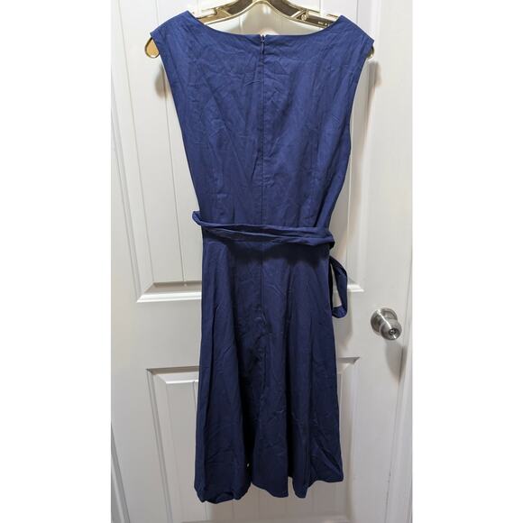 Hanpceirs- Navy Blue Women's Sleeveless Swing 1950s Cocktail Dress Size XL - Picture 3 of 8